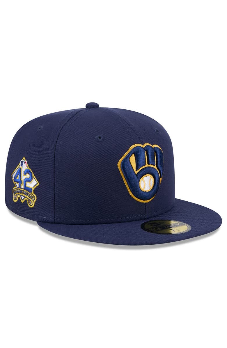 New Era Men's New Era  Navy Milwaukee Brewers 2025 Jackie Robinson Day 59FIFTY Fitted Hat, Main, color, 