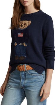 Polo Ralph Lauren Bear Graphic Cotton & Linen Crewneck Sweater