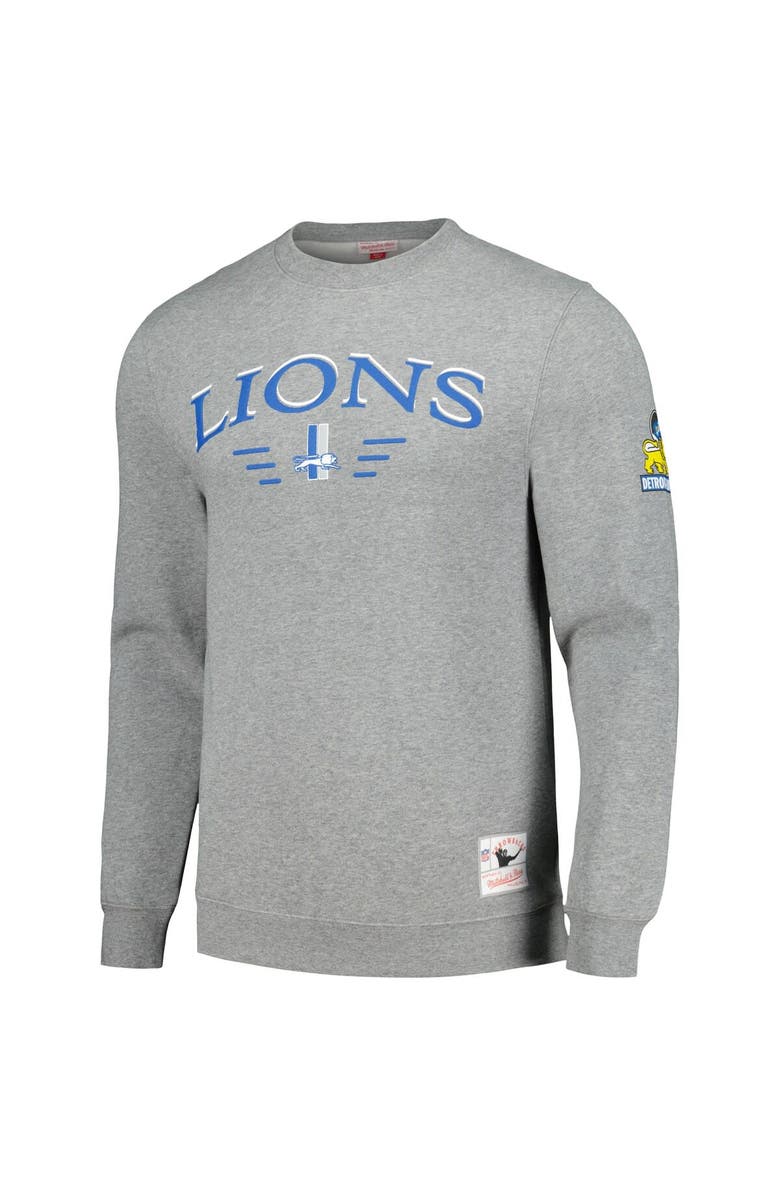 Mitchell & Ness Men's Mitchell & Ness Heather Gray Detroit Lions Rings 2.0 Pullover Sweatshirt, Alternate, color,