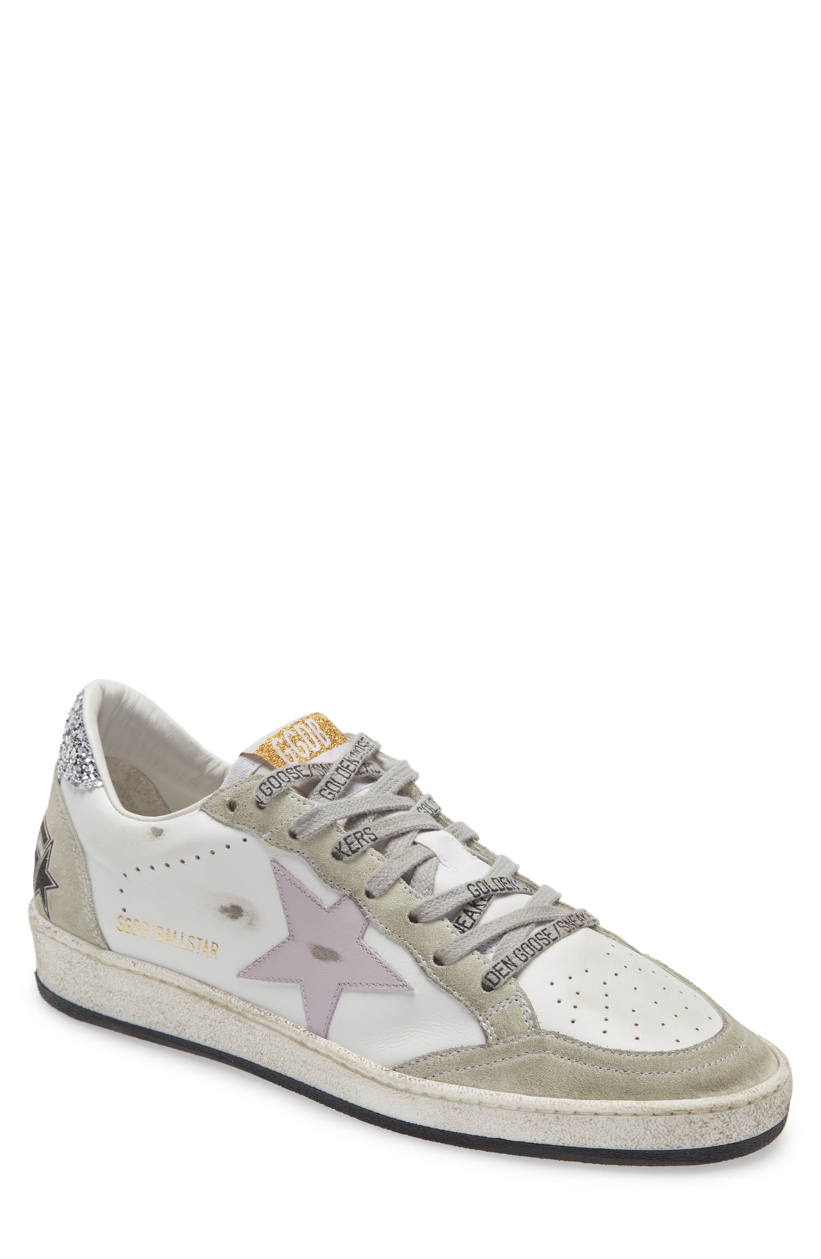 Ball Star Low Top Sneaker, Main, color, WHITE/ LILAC/ GREEN/ SILVER