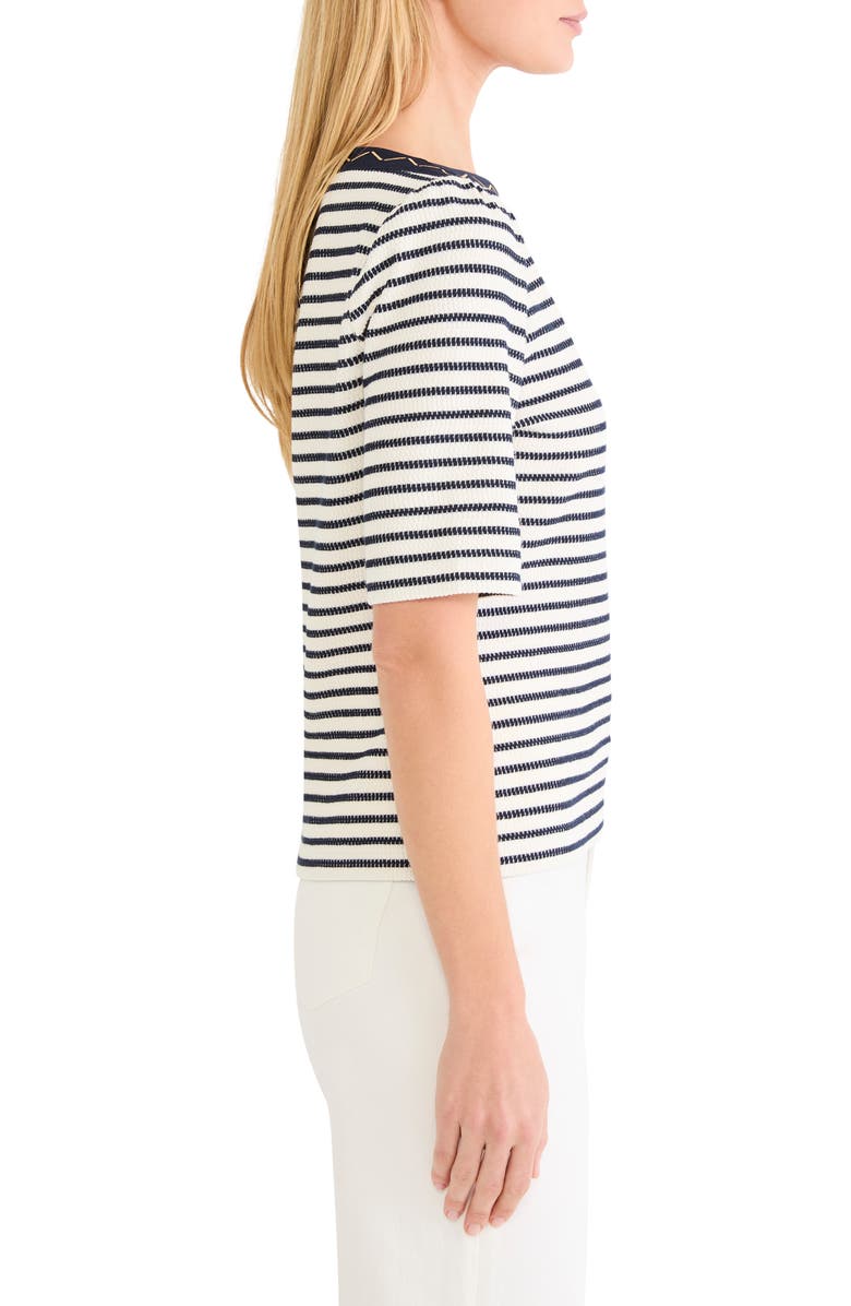 NIC+ZOE Embroidered Knit Top, Alternate, color, Indigo Multi