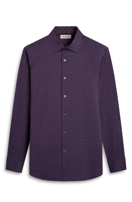 Bugatchi James Ooohcotton® Check Button-up Shirt In Purple