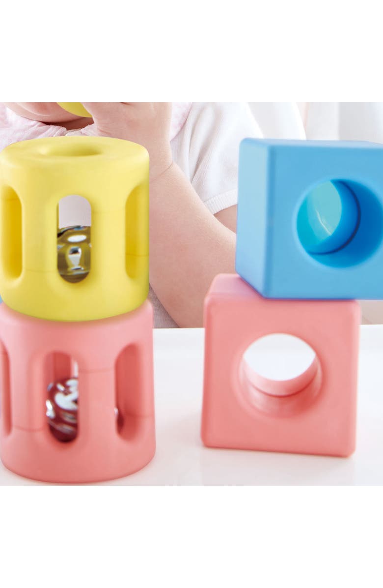 Hape Geometric Rattle Trio 9 Piece Set, Alternate, color, Multicolored