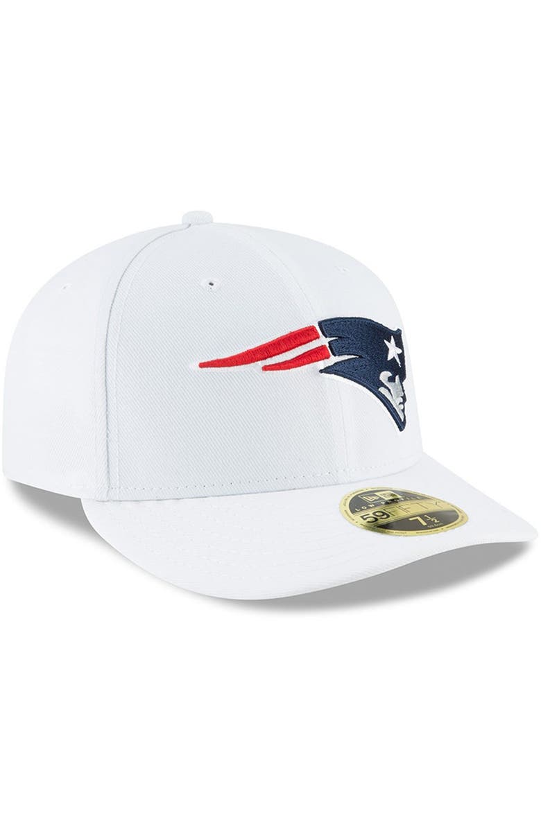 New Era Men's New Era White New England Patriots Omaha Low Profile 59FIFTY Fitted Hat, Alternate, color,