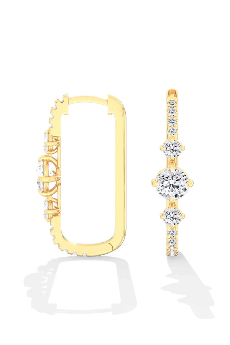 Starlight Lab Diamond Box Hoop in 14K Gold, Alternate, color, Yellow Gold