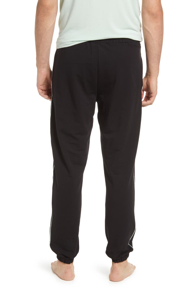 Men's Jogger Pajama Pants, Alternate, color, BLACK WITH MINT PIPING