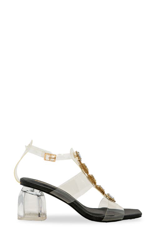 Chase & Chloe Chase And Chloe Levine Rhinestone Embellished Clear Strap Sandal