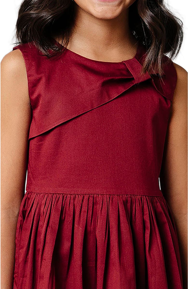 Hope & Henry Girls' Organic Asymmetrical Bow Party Dress, Kids, Alternate, color, 