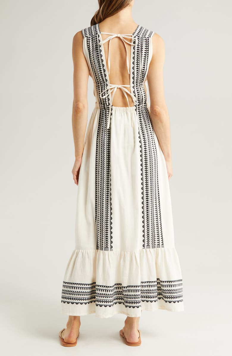 lemlem Lelisa V-Neck Cotton Dress, Alternate, color,