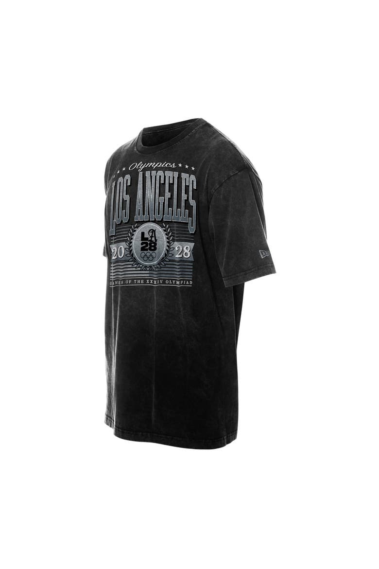 Men's New Era  Black LA 2028 Summer Olympics Mineral Wash T-Shirt, Alternate, color, Black