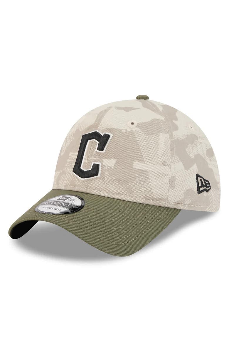 New Era Men's New Era Light Beige/Olive Cleveland Guardians 2025 Armed Forces Day 9TWENTY Adjustable Hat, Alternate, color, 
