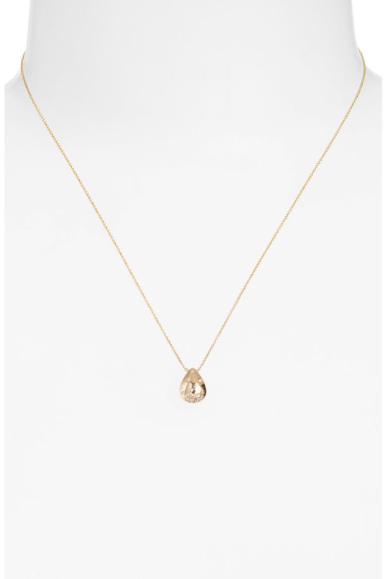 Designs Cynthia Rose Pavé Teardrop Pendant Necklace, Alternate, color, YELLOW GOLD