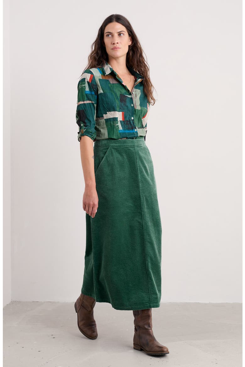 Larissa Printed Organic Cotton Button-Up Shirt, Alternate, color, AERIAL FIELD COPPICE