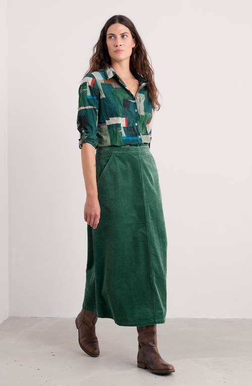 Seasalt Cornwall Larissa Printed Organic Cotton Button-up Shirt In Green