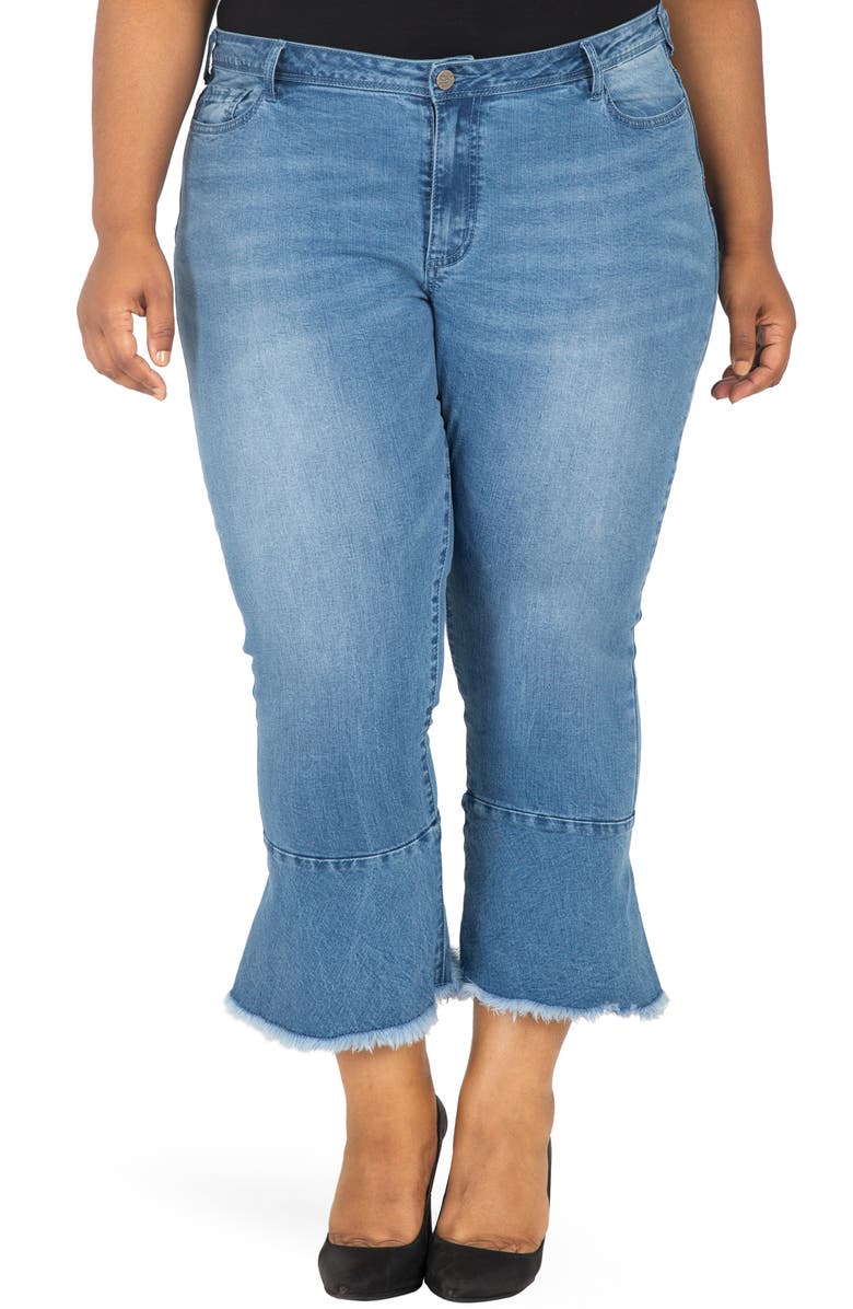 Poetic Justice Kesha Ruffle Skinny Jeans, Main, color, 