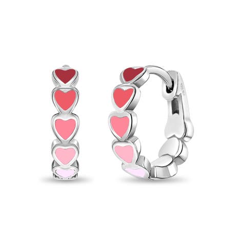 Heart Cascade Huggie Hoops