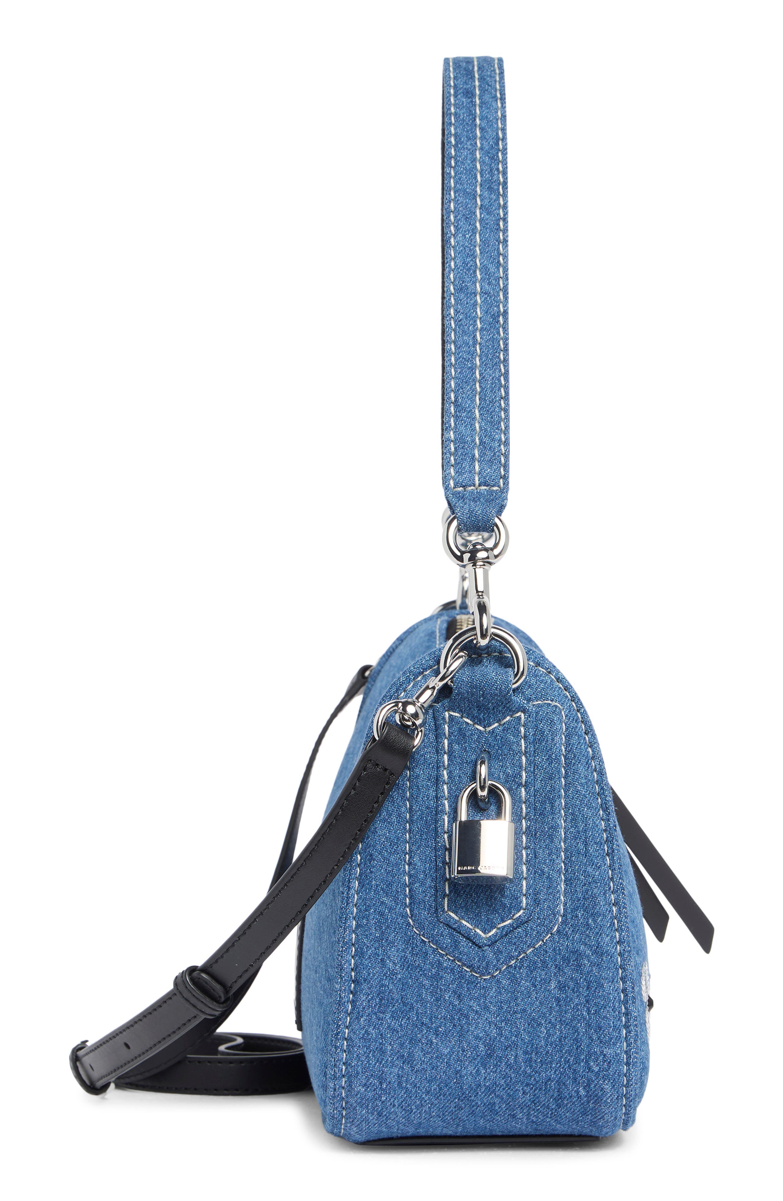 Denim Sequin Daisy Drifter Convertible Shoulder Bag, Alternate, color, MEDIUM DENIM