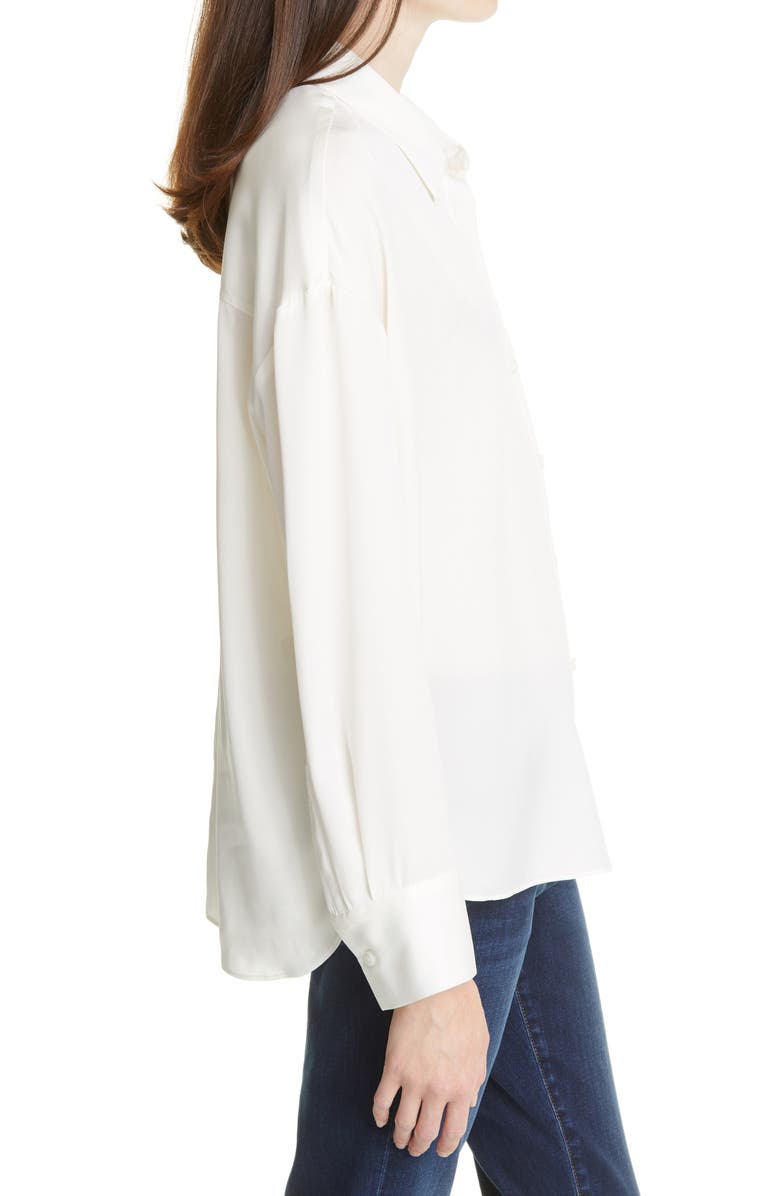 Nordstrom Signature Relaxed Stretch Silk Shirt, Alternate, color, 