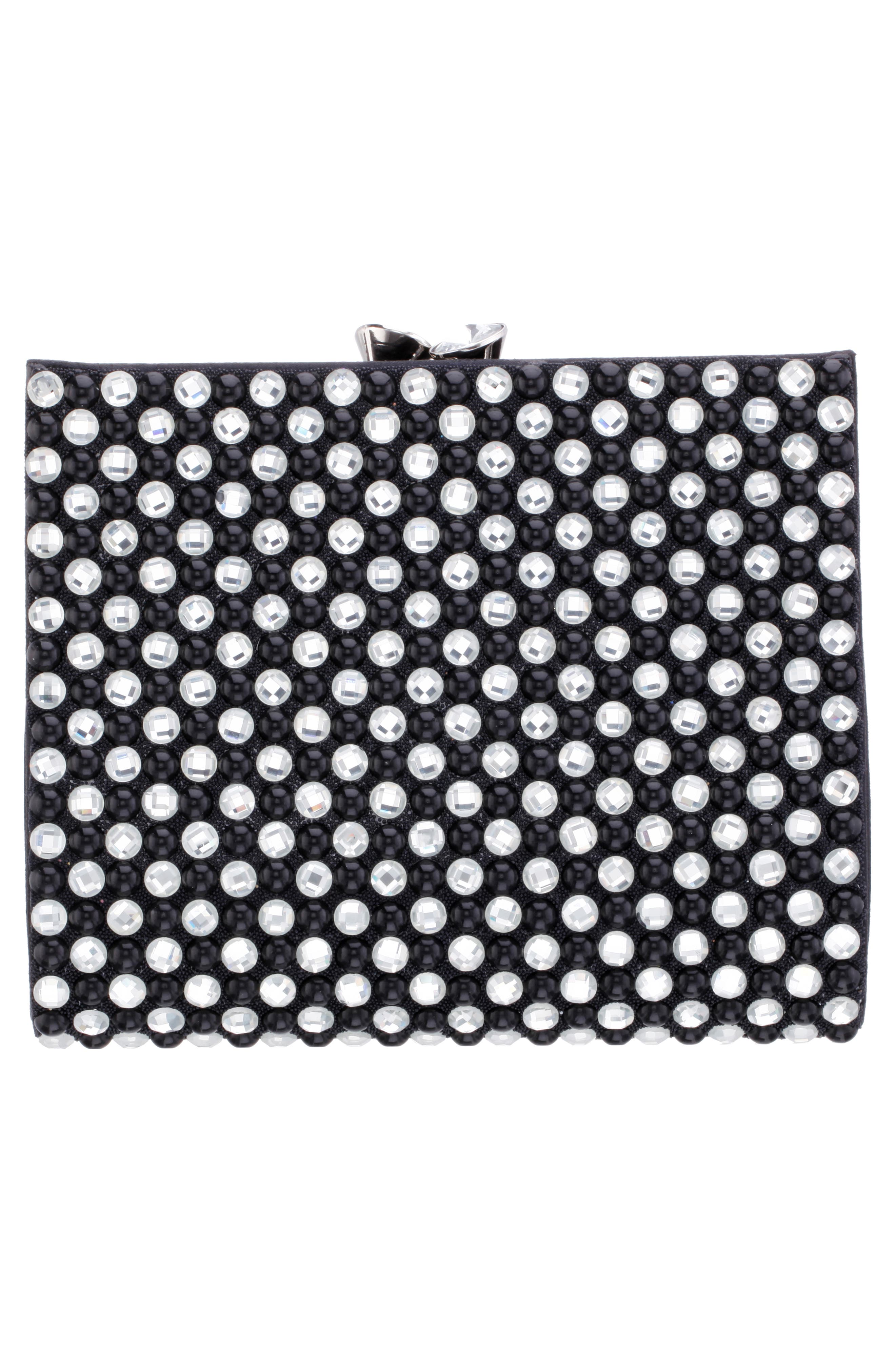 Nina Crystal Frame Clutch, Alternate, color, 