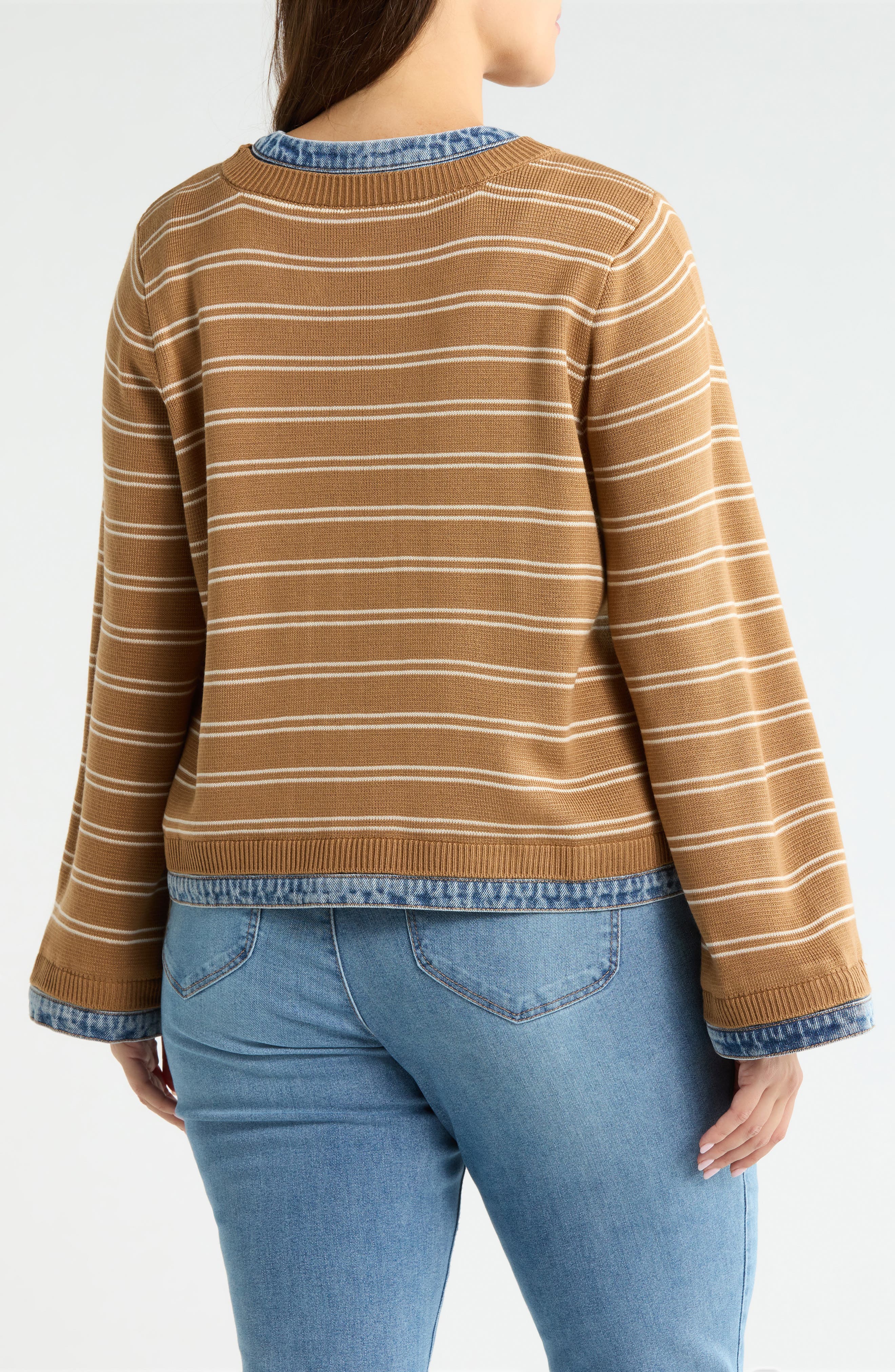 Mixed Media Denim Trim Jacket - image 2