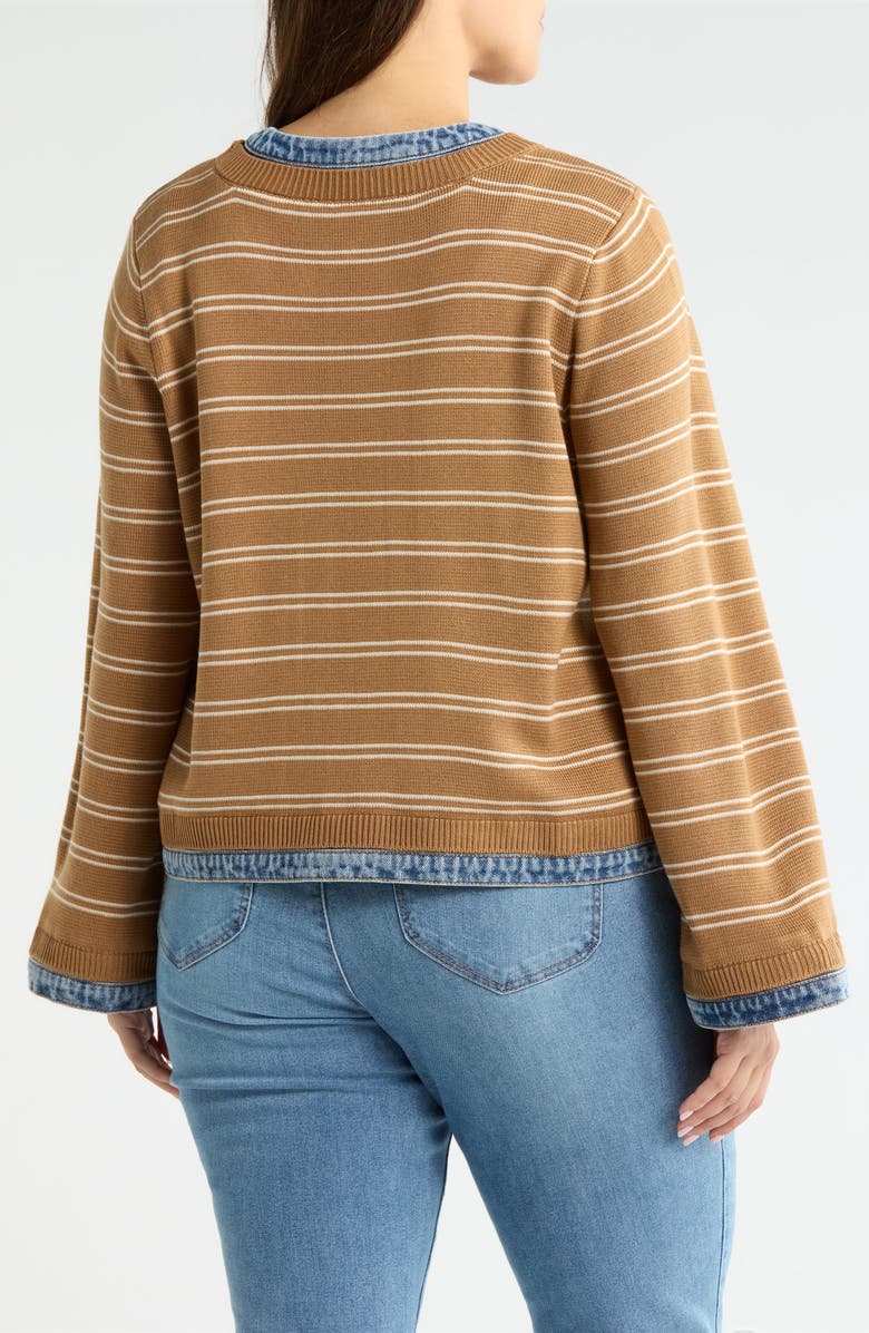 Wit & Wisdom Mixed Media Denim Trim Jacket, Alternate, color,