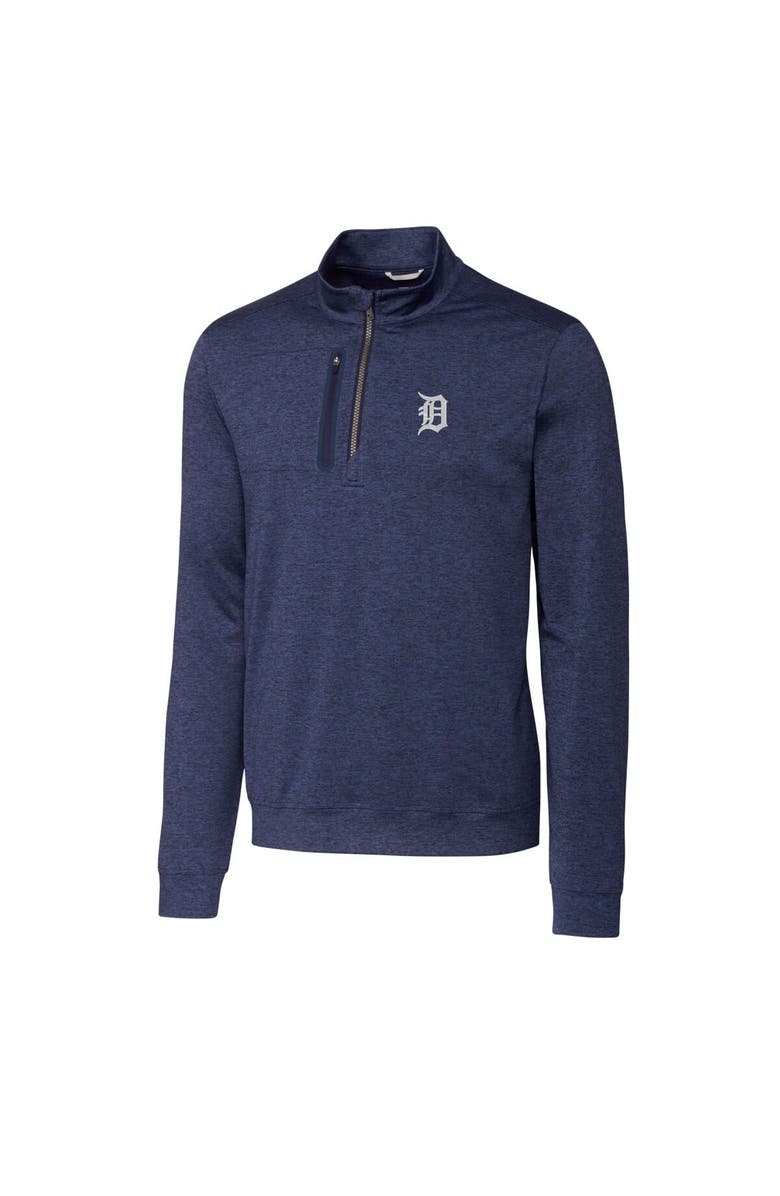 Cutter & Buck Men's Cutter & Buck  Navy Detroit Tigers Stealth Heathered Quarter-Zip Pullover Top, Alternate, color, 