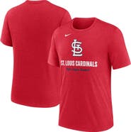 Nike Men's Nike Heather Red St. Louis Cardinals Logo Tri-Blend T-Shirt