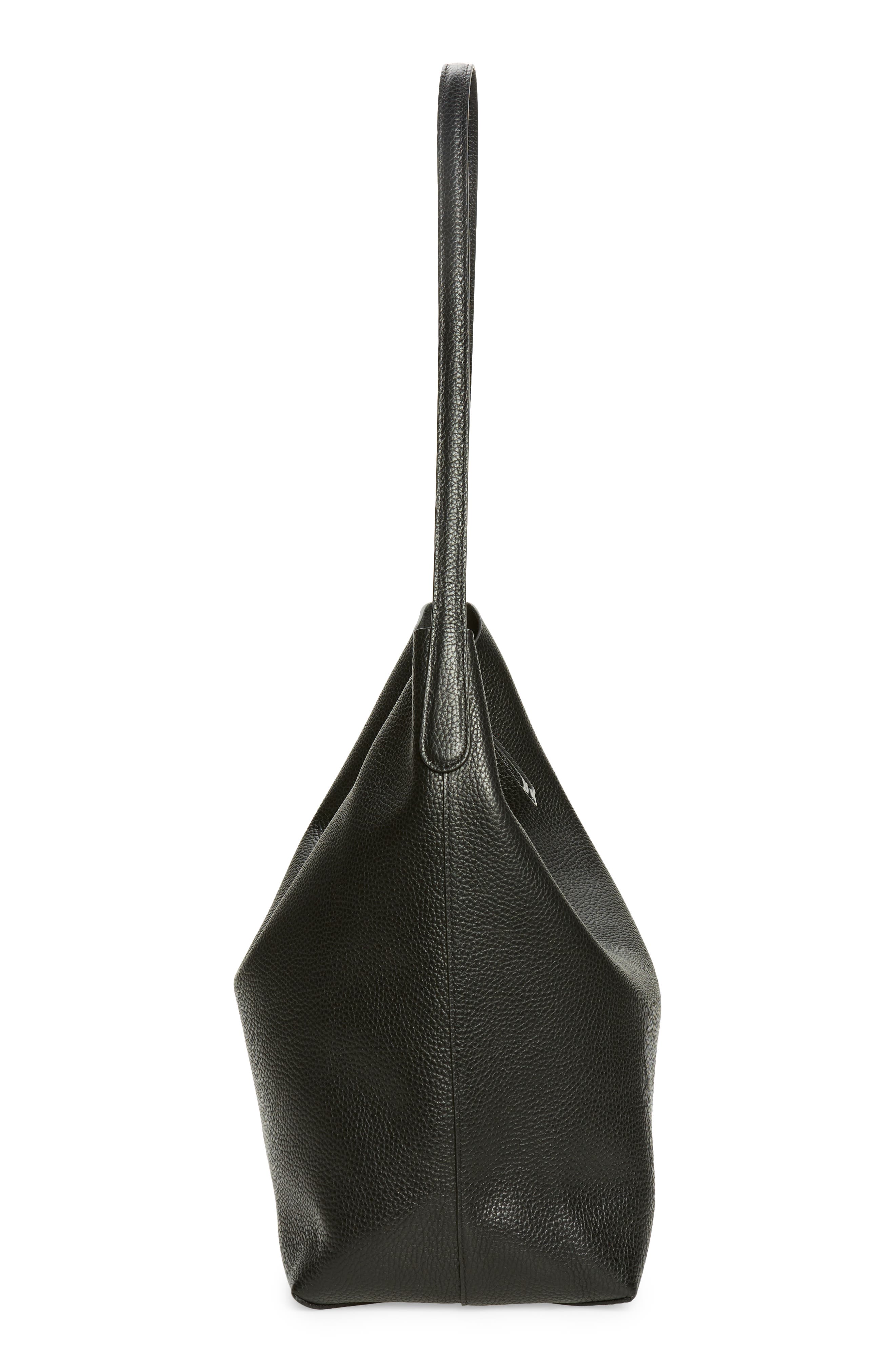 Mansur Gavriel Everyday Cabas Leather Hobo Bag, Alternate, color, Black