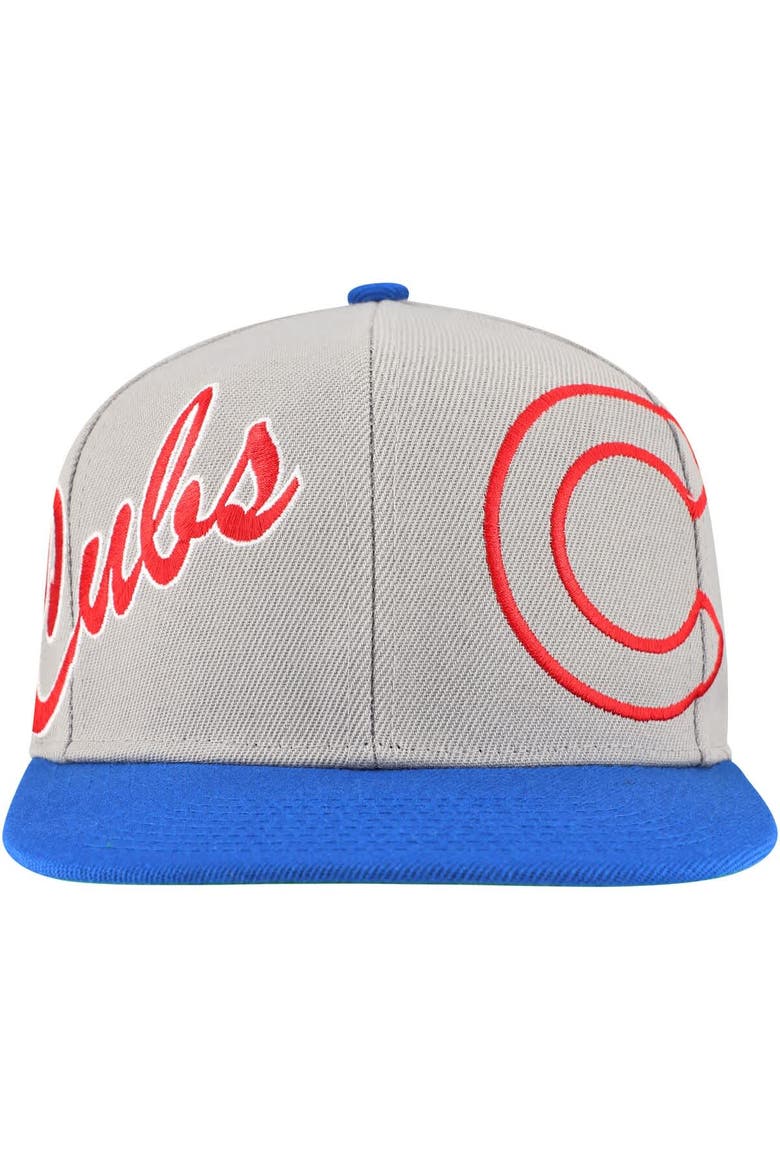 Men's Mitchell & Ness Gray Chicago Cubs Knock Out Panel Snapback Hat, Alternate, color, Gray