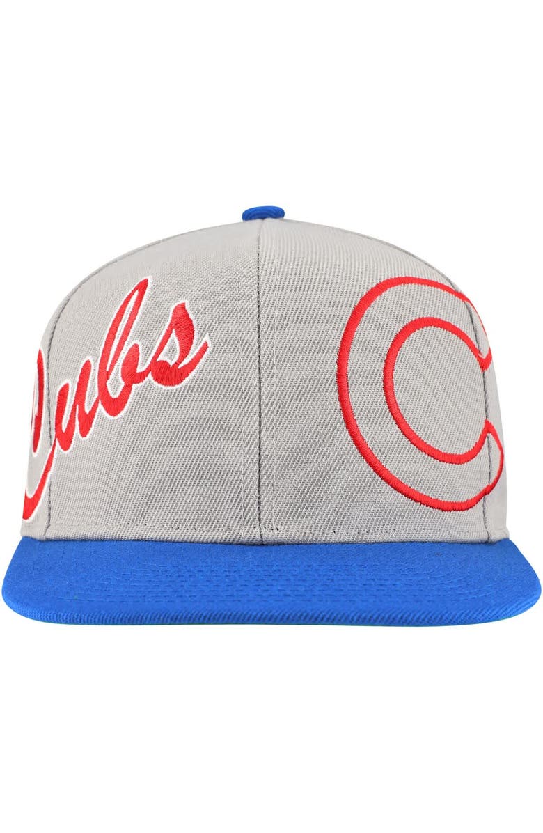 Mitchell & Ness Men's Mitchell & Ness Gray Chicago Cubs Knock Out Panel Snapback Hat, Alternate, color, Gray