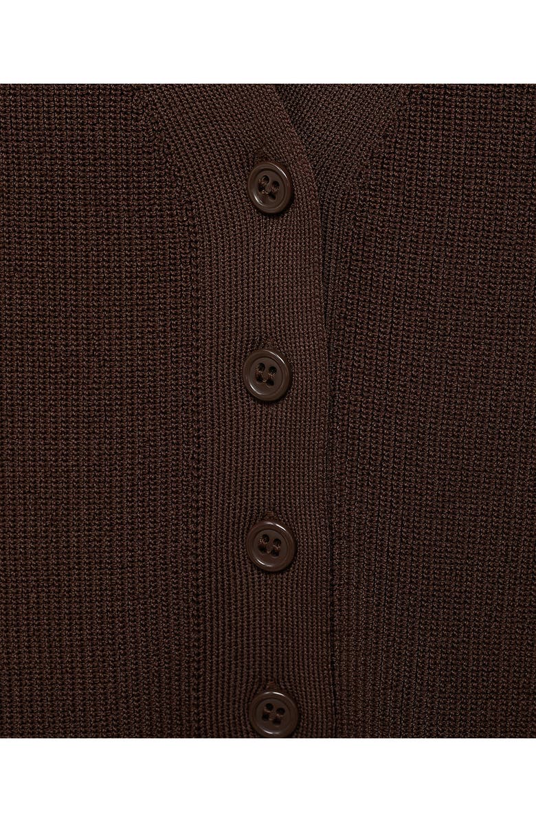 MANGO Button Front Knit Vest, Alternate, color, Chocolate