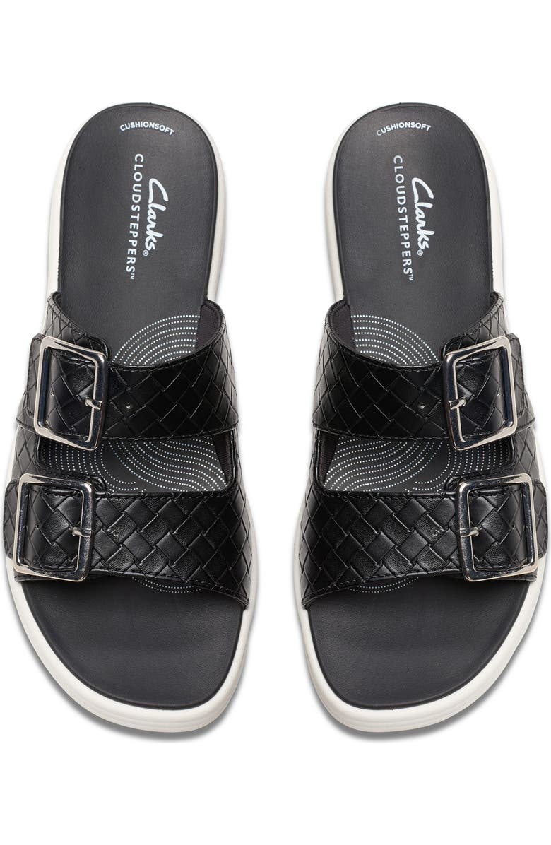 Clarks<sup>®</sup> Drift Buckle Slide Sandal, Alternate, color, Black Woven