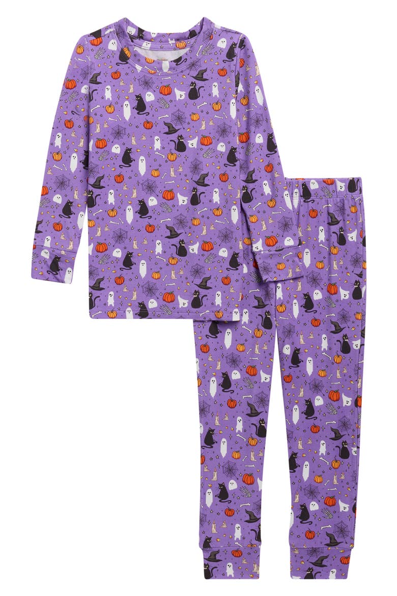 Kids' Print Fitted Two-Piece Pajamas, Main, color, WITCHING HOUR