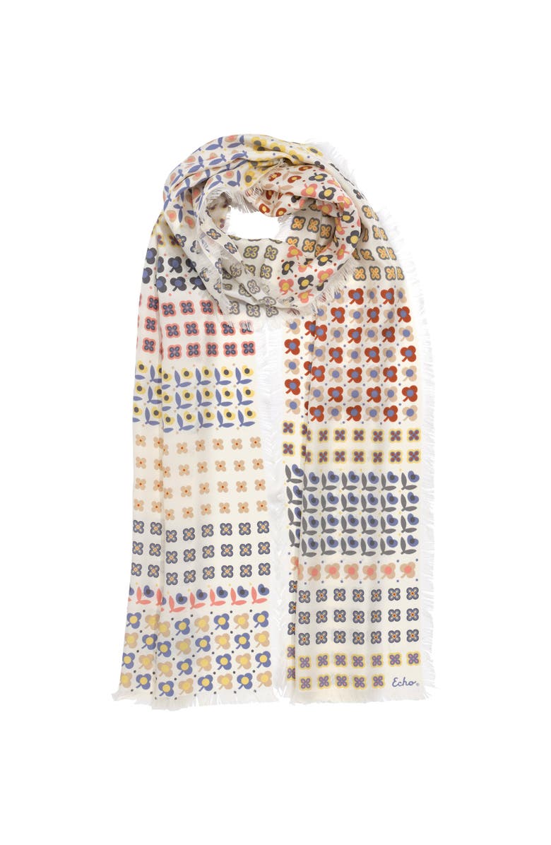 Echo Clover Silk Oblong, Main, color, Pebble