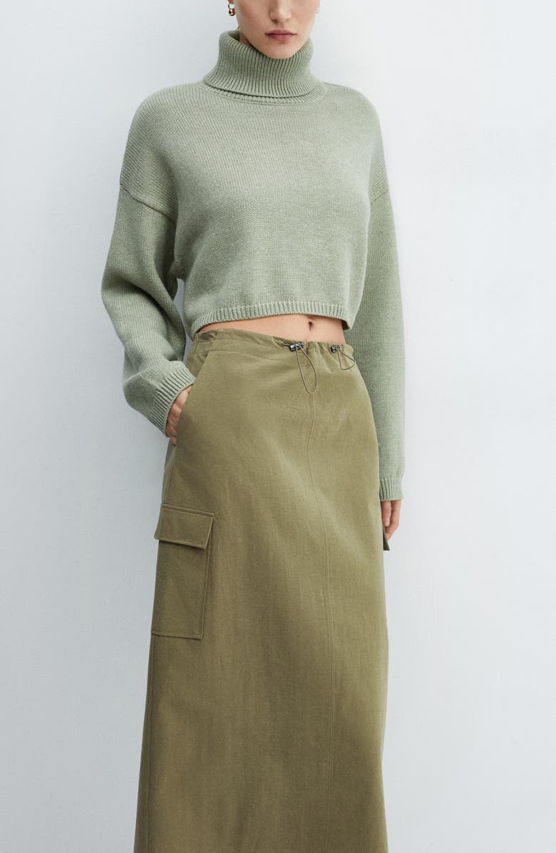 MANGO Bengala Cargo Midi Skirt, Alternate, color,