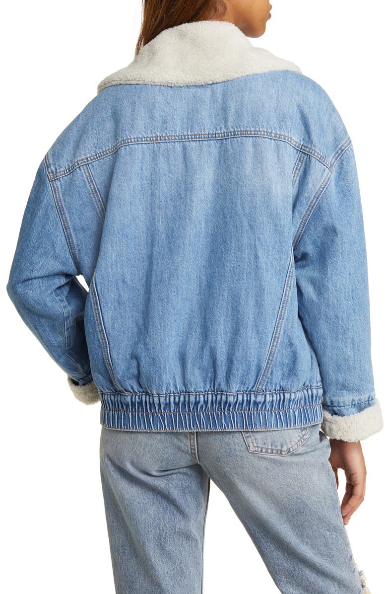 BLANKNYC Oversize Faux Shearling & Denim Jacket, Alternate, color, 