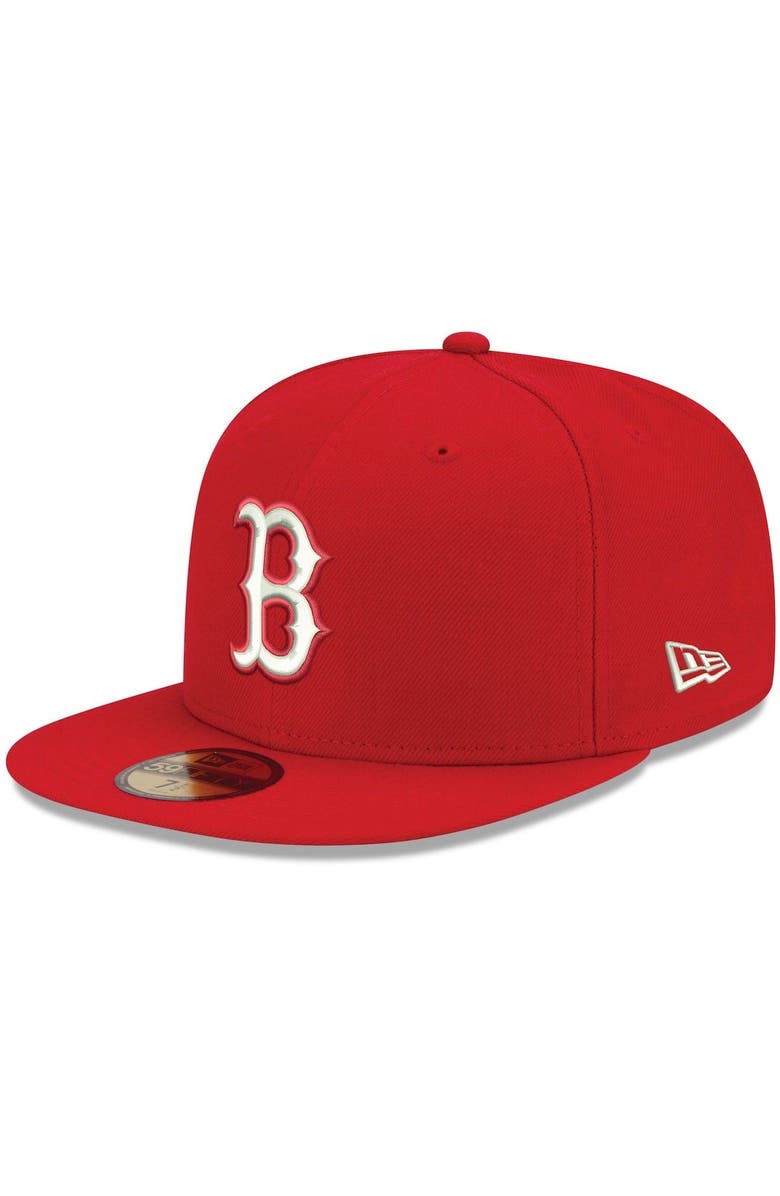 New Era Men's New Era Red Boston Red Sox White Logo 59FIFTY Fitted Hat, Alternate, color, 