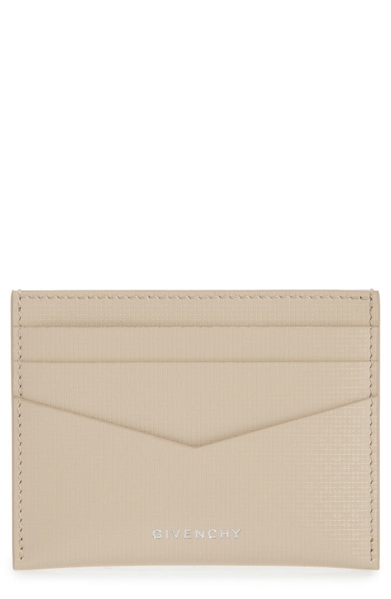 Givenchy 4G Embossed Calfskin Card Holder, Main, color, Beige