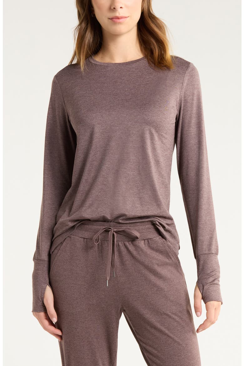 Liana Restore Soft Lite Long Sleeve T-Shirt, Main, color, GREY PLUM