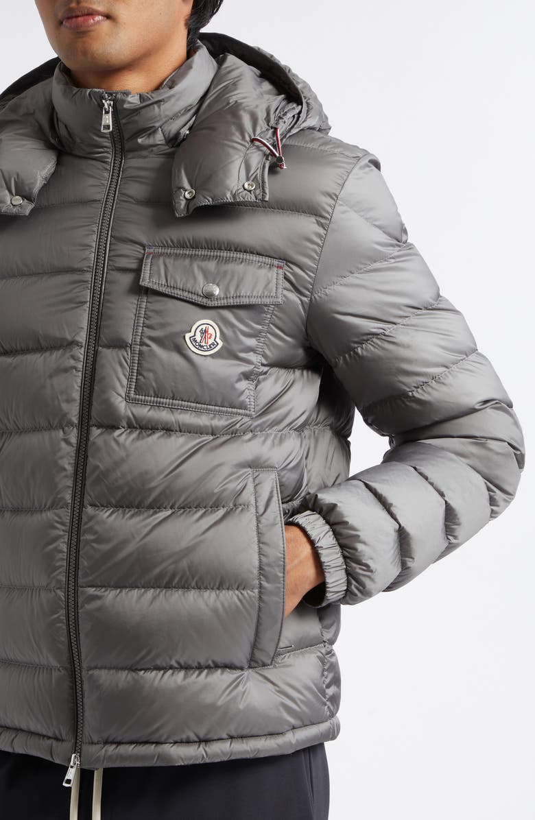 Moncler Verith Hooded Down Jacket, Alternate, color, Pewter