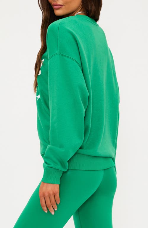 Beach Riot Devyn Making Spirits Bright Oversized Sweatshirt In Green