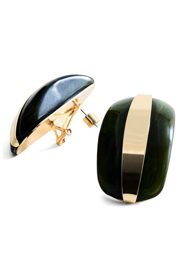 Resin & Metal Stud Earrings, Main, color, GOLD