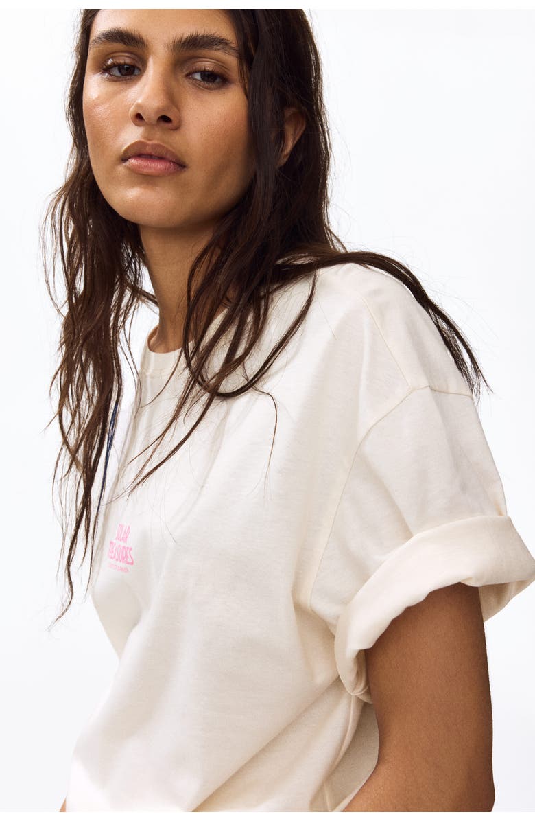 H&M Oversized T-shirt, Alternate, color, Cream/Solar Treasures