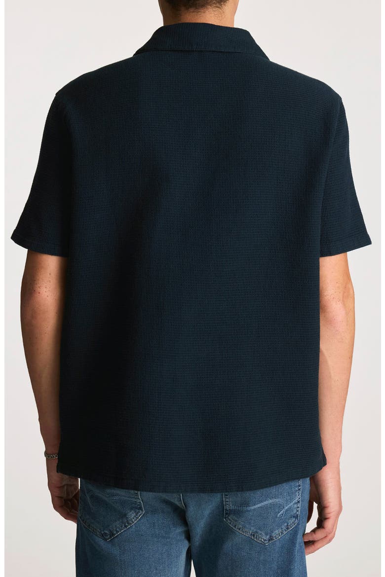 Waffle Knit Camp Shirt, Alternate, color, TOTAL ECLIPSE
