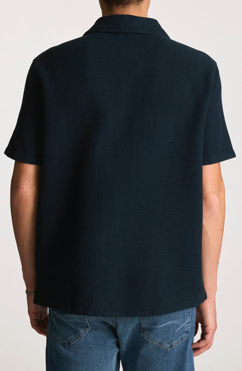 Mavi Jeans Waffle Knit Camp Shirt, Alternate, color, 