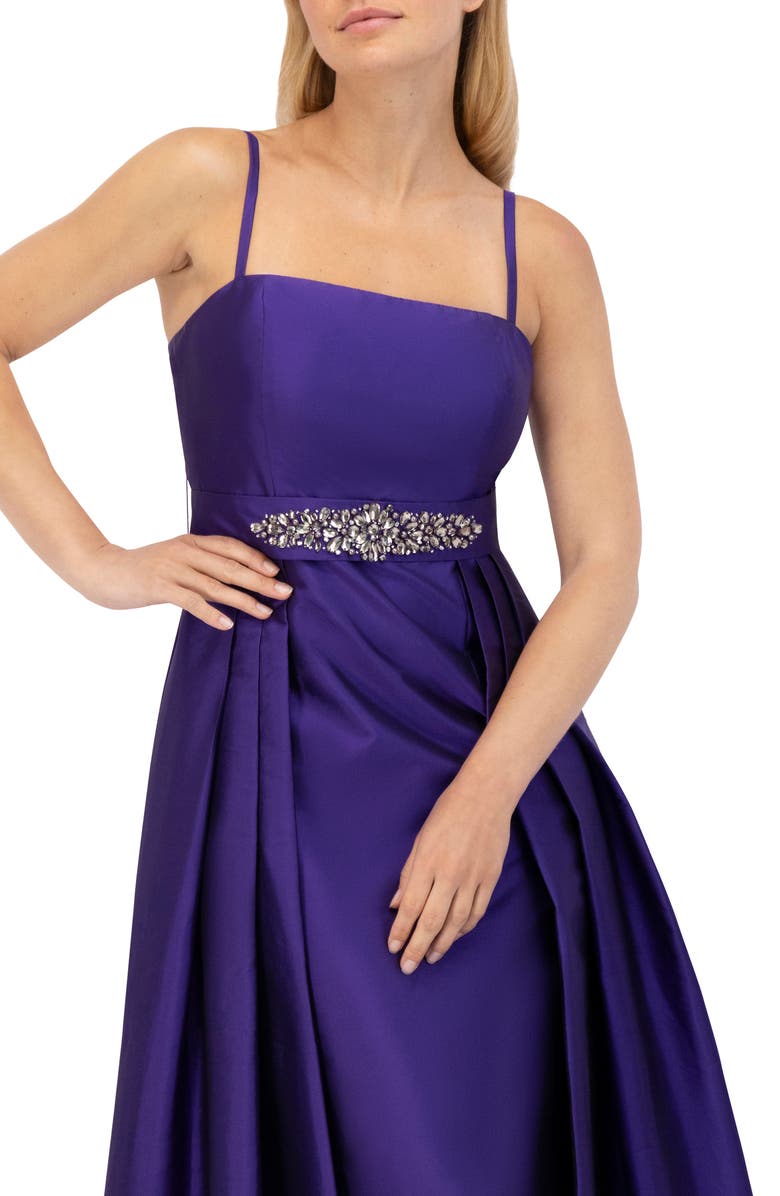 Eliza J Belted Taffeta Ballgown, Alternate, color,