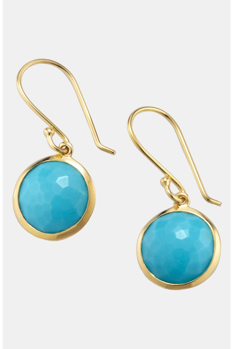 Mini Rock Candy - Lollipop 18K Gold Drop Earrings, Main, color, YELLOW GOLD/TURQUOISE