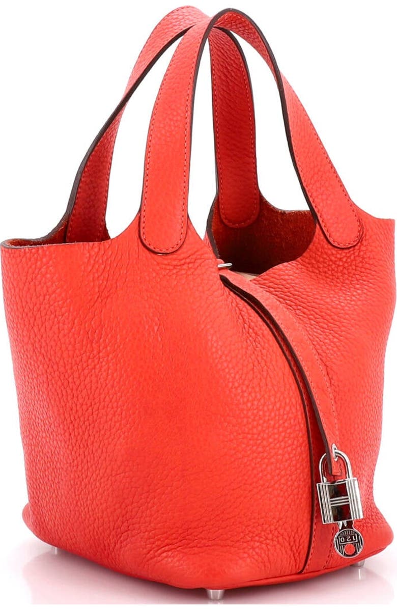 Pre-Owned Hermes Picotin Lock Bag Clemence PM, Alternate, color, Rouge Pivoine