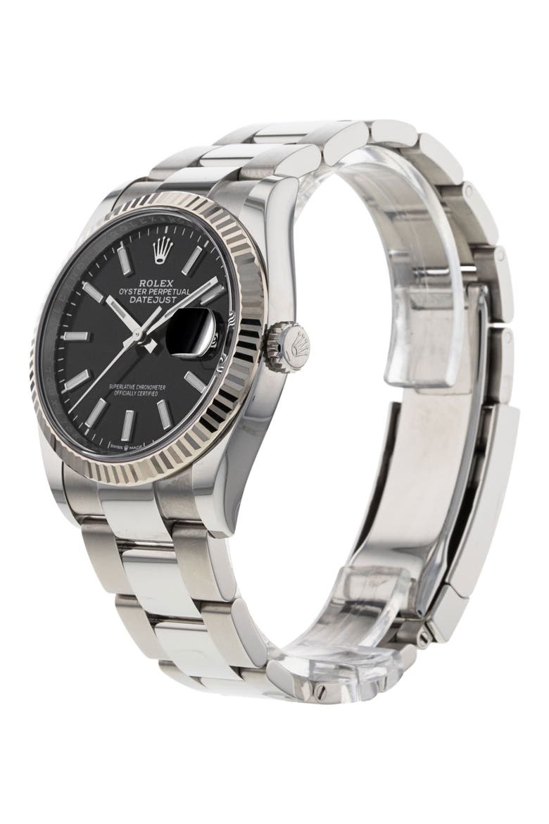 Rolex Preowned Datejust Automatic Bracelet Watch, 36mm, Alternate, color, BLACK