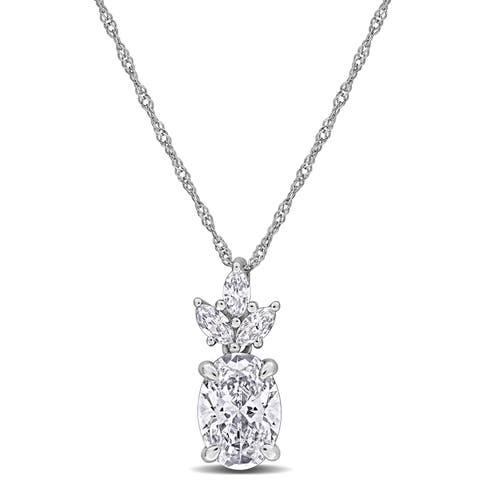 Lab-Grown Diamond Pendant Necklace 14k